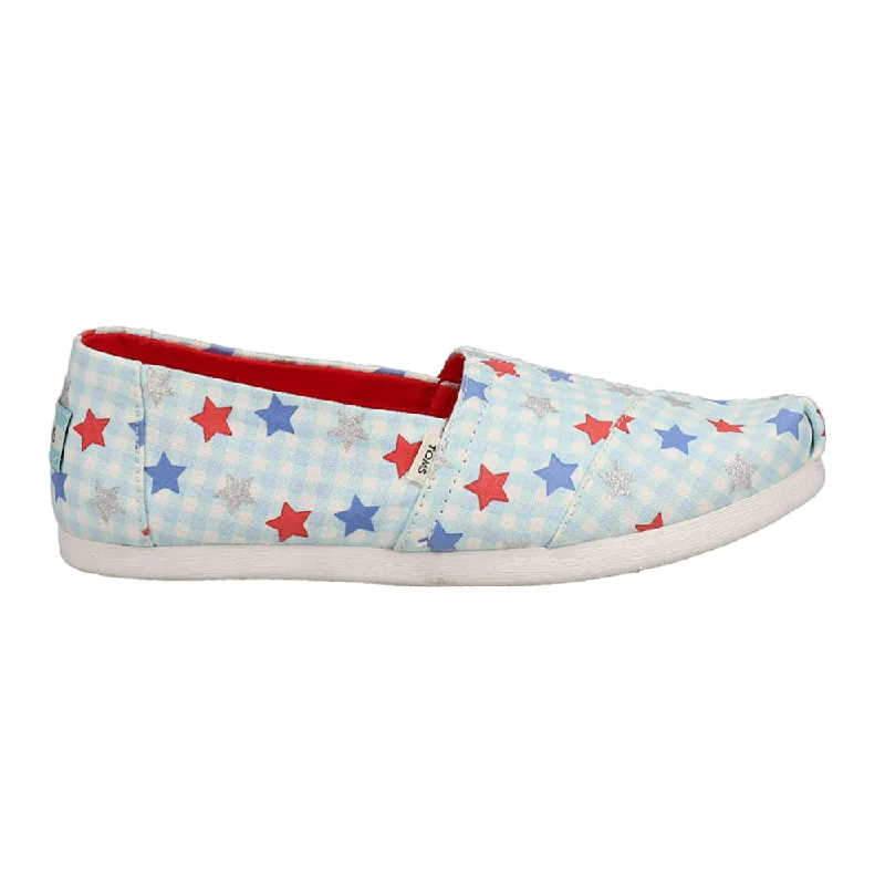 Comfortable Business Shoes Alpargata Stars-Plaid Patriotic Slip On Flats