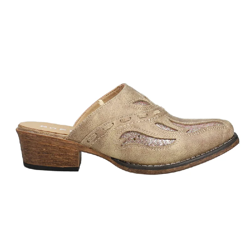 Exclusive Designer Style Deals Beth Glittered Tooled-Inlay Mule Clogs