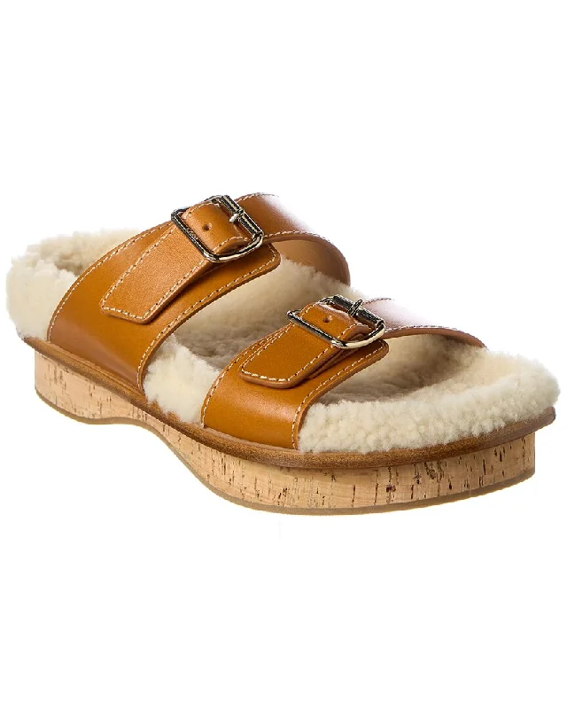 Feminine Style Promotions Chloé Marah Leather & Shearling Sandal