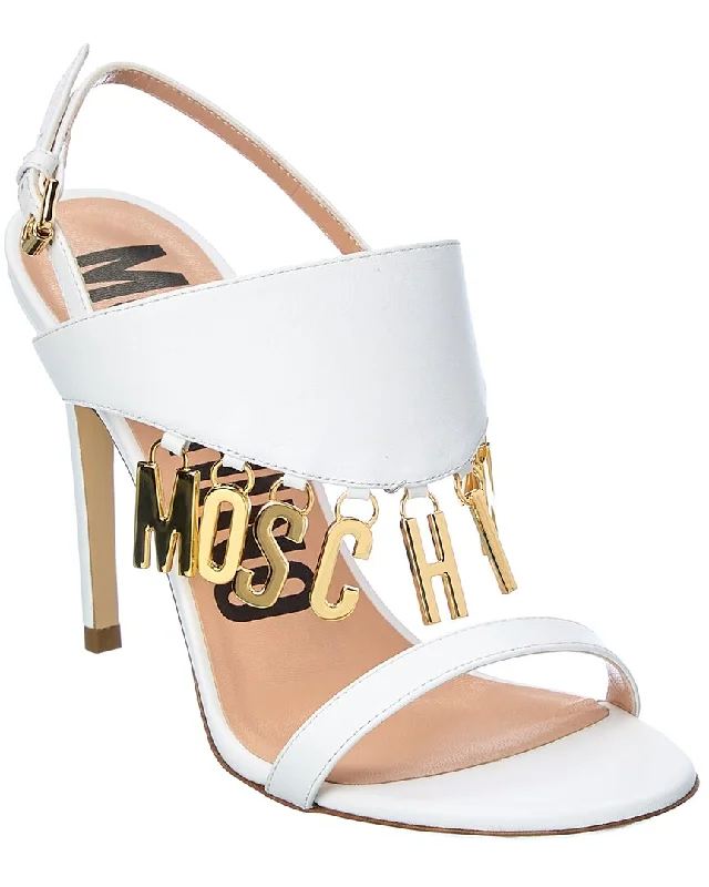 Statement Boots Offers Moschino Logo Lettering Leather Sandal