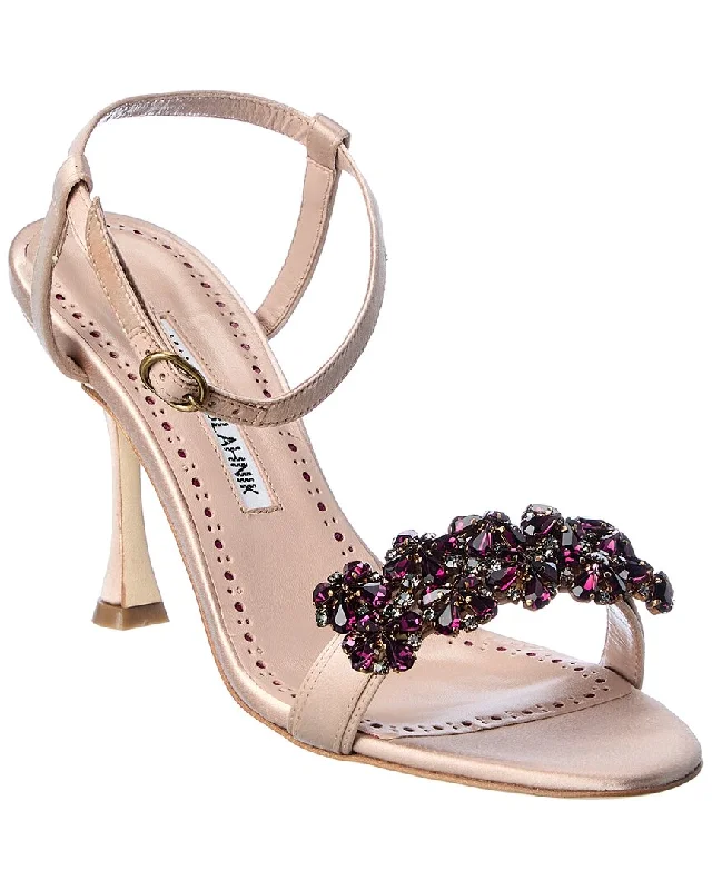 Contemporary Fashion Sale Manolo Blahnik Finah 90 Satin Sandal