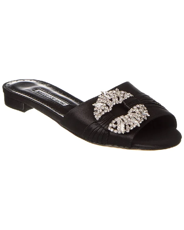 Affordable Shoe Fashion Manolo Blahnik Pralina Satin Flat