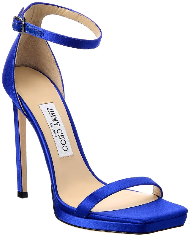 Fashionable Casual Footwear Offers Jimmy Choo Alva 120 Satin Sandal