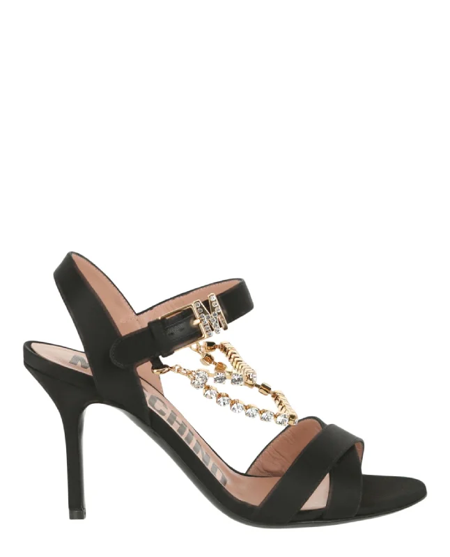 Trend Alert Moschino Womens Rhinestone-Embellished Stiletto Sandals