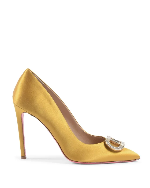 Lightweight Walking Shoes Offers Dee Ocleppo  The D'Orsay Pointed Toe Pumps Yellow Satin