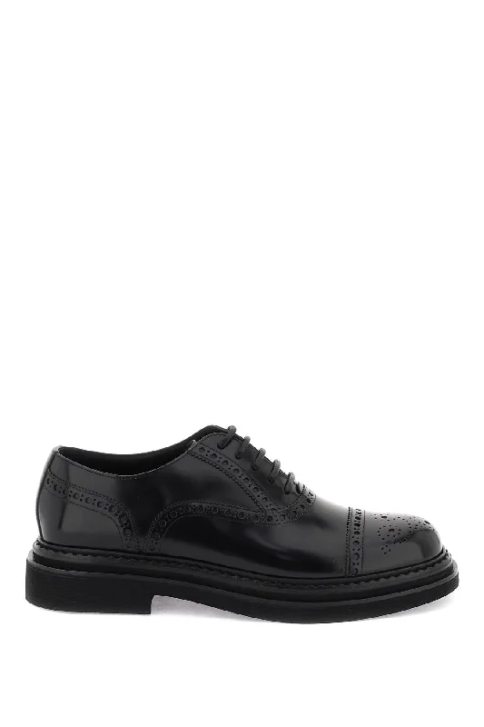 Slip-Resistant Shoes Discount Dolce & Gabbana Brushed Leather Oxford Lace-Ups