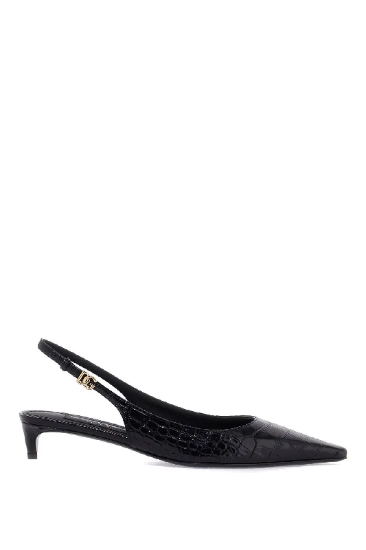 Soft Cushion Shoes Discount Dolce & Gabbana Cocco Print Leather Slingback Dã©Col