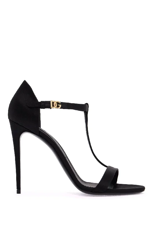 Statement Footwear Discount Dolce & Gabbana Satin T-Bar Sandals In