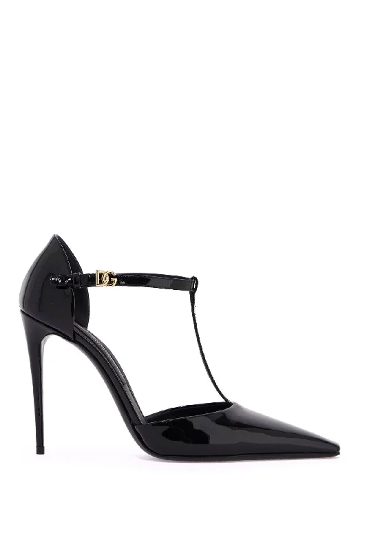 Stylish Women's Footwear Dolce & Gabbana T-Bar Patent Leather Dã©Col