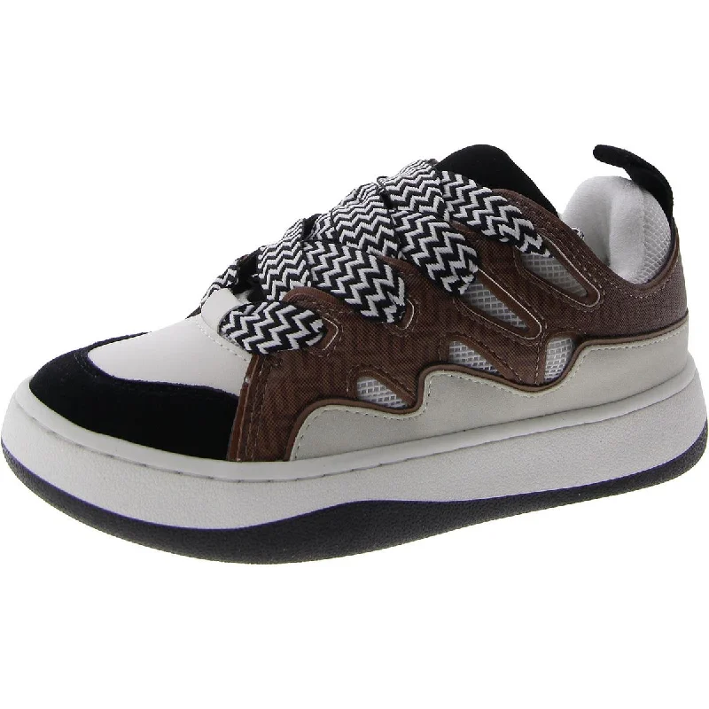 Fashion Sale Obstruct Womens Faux Leather Lace-Up Casual And Fashion Sneakers