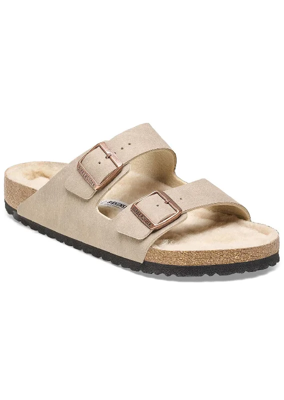 Flash Sale Fever Birkenstock Women's Arizona Desert Microfiber/Shearling Narrow Sandals