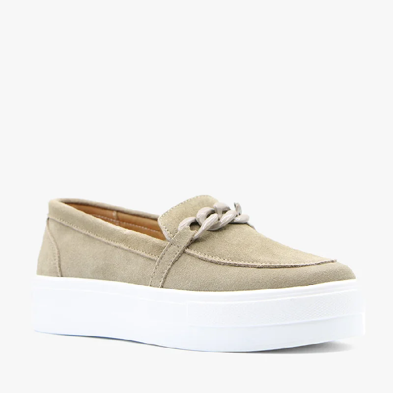 Comfortable Casual Shoes CHIMY BEIGE SUEDE