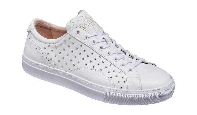 Seasonal Fashion Isla - White Calf / Studs Womens Rubber Cup Sneaker Shoe