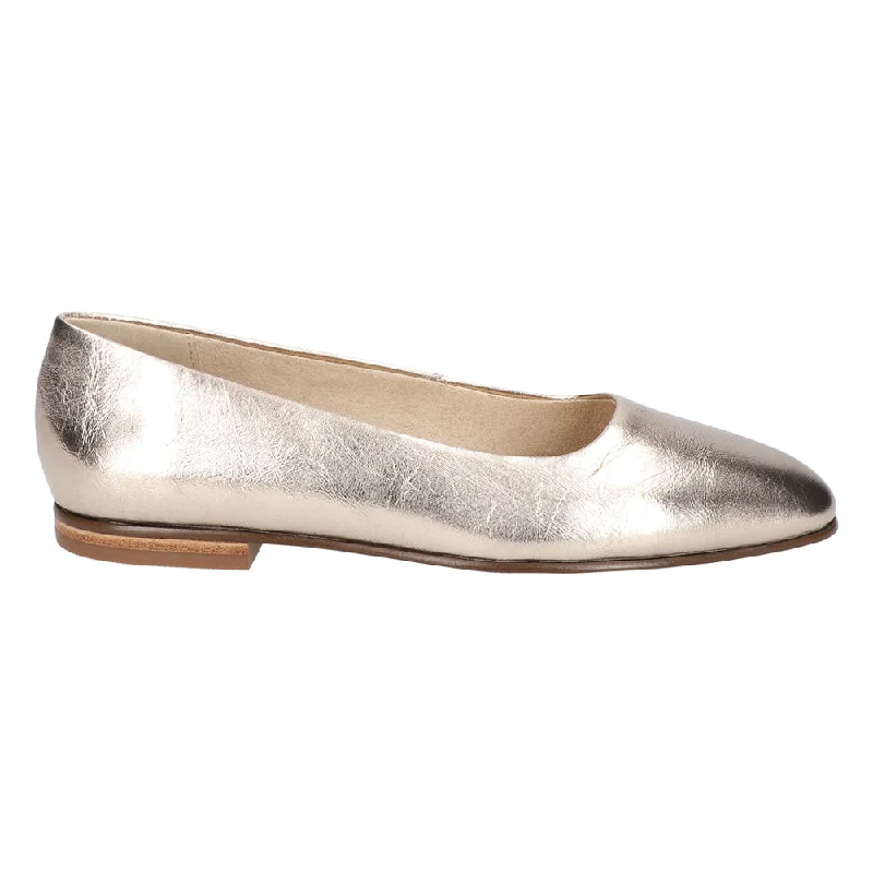 Seasonal Picks Kimiko Metallic Square Toe Slip On Flats