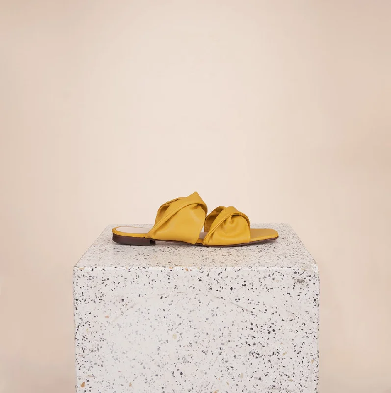 Comfortable Dressy Flats Offers Lido - Mustard Nappa Sandals