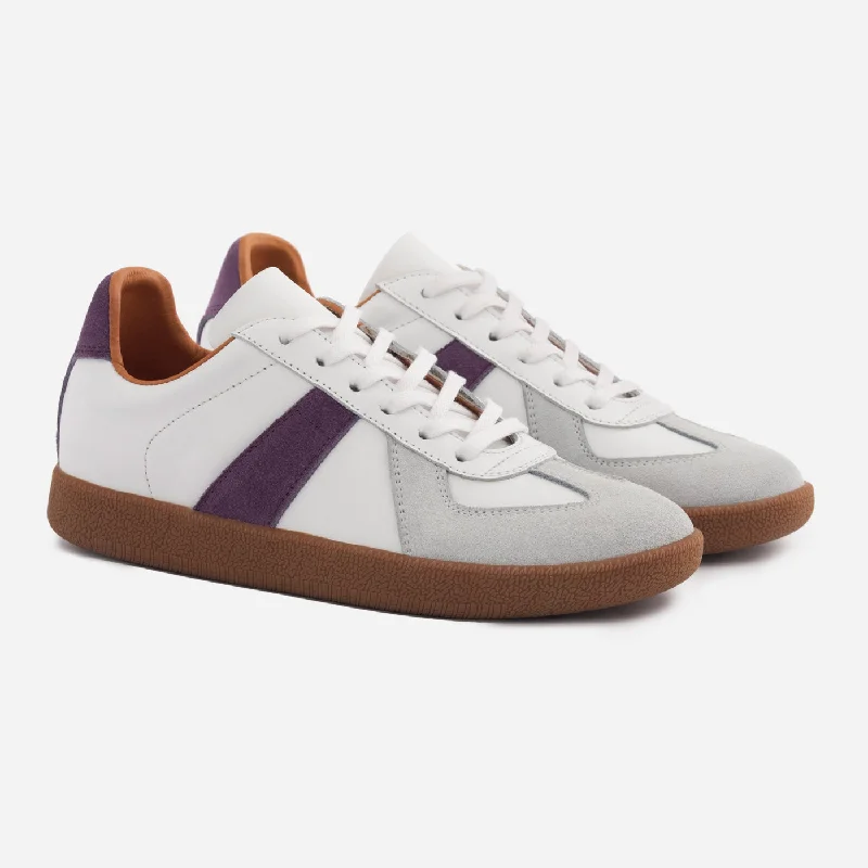 Streetwear-Inspired Footwear Morgen Trainers - Leather/Suede - Gum Sole - Women's