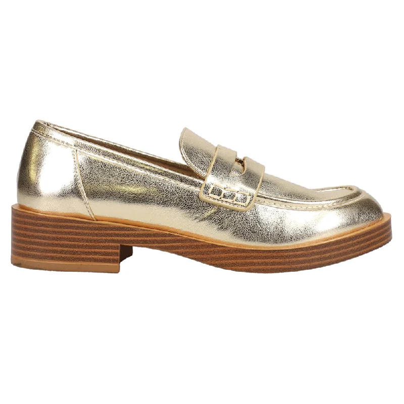 Sleek Versatile Footwear Porter Metallic Loafers