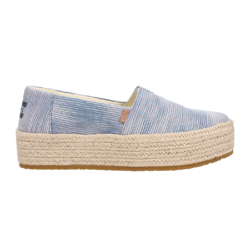 Sleek Versatile Footwear Valencia Denim Plaform Espadrille Flats